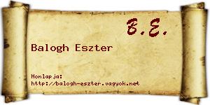 Balogh Eszter névjegykártya